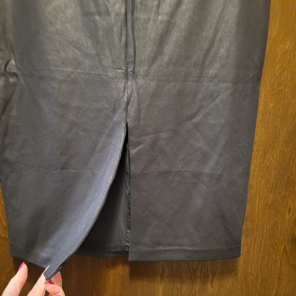 Faux Suede Chic Black Pencil Skirt NWT - Picture 2 of 8
